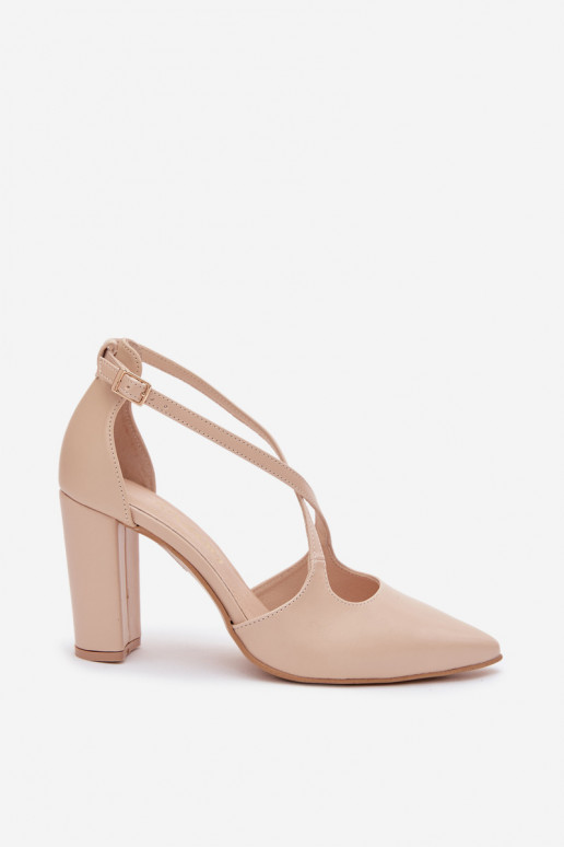 Schuhe mit Absätzen mit Streifen Zazoo 1053 Beige