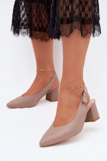 Damen-Sandalen mit spitzer Zehe und Absatz in Tonfarbe Zazoo 1122 2