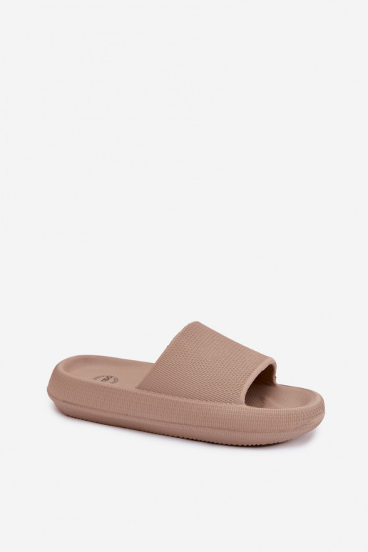 Leichte Damen-Schaum-Slipper auf dicker Sohle in Braun Querceria