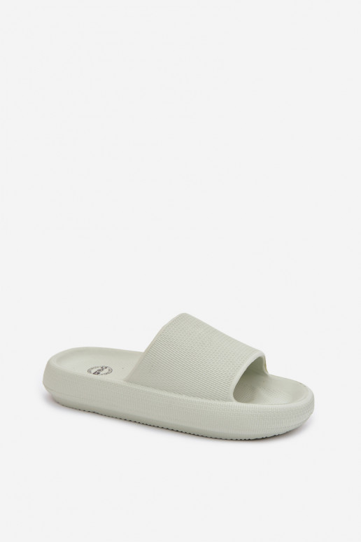 Leichte Damen-Schaum-Slipper auf dicker Sohle in Minze Querceria