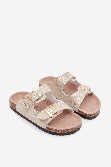 Goldene Kinderschuhe mit Schnallen Cinnamon