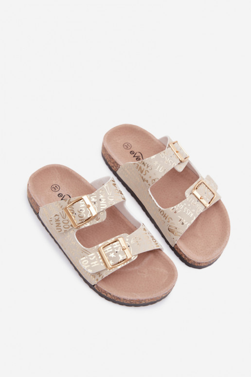 Goldene Kinderschuhe mit Schnallen Cinnamon