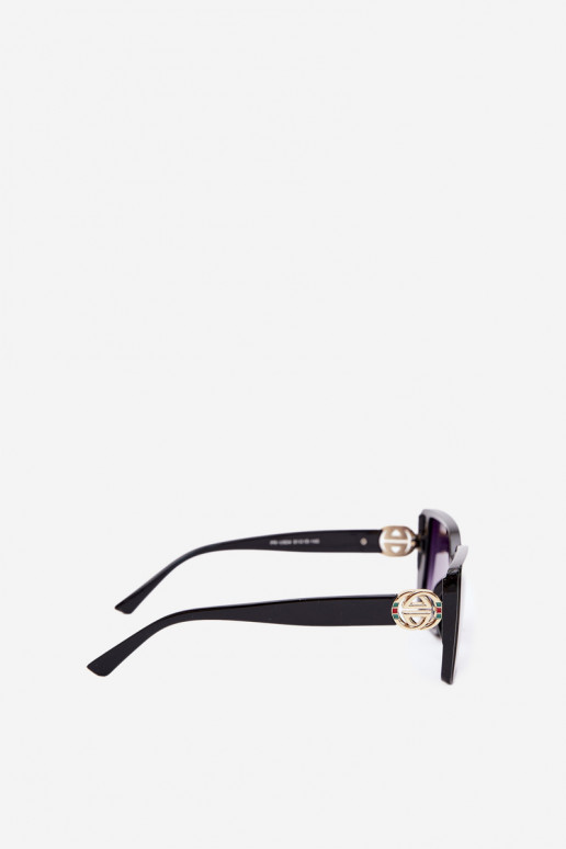 Sonnenbrille mit dekorativen Details in Schwarz