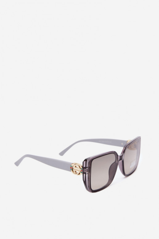 Sonnenbrille mit dekorativen Details in Grau