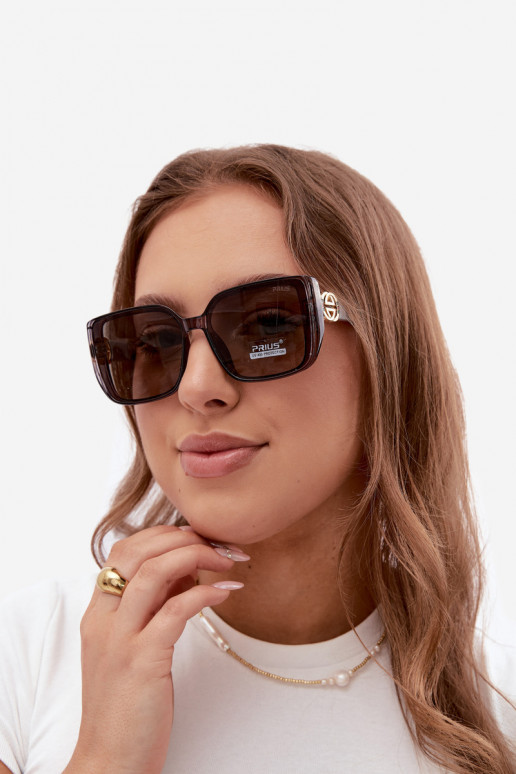 Sonnenbrille mit dekorativen Details in Grau