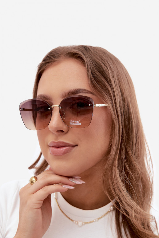 Rahmenlose Sonnenbrille mit UV 400-Filter in Braun