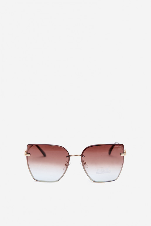 Randlose Cat-Eye-Sonnenbrille mit UV 400 Filter braun-blau