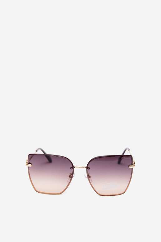 Randlose Cat-Eye-Sonnenbrille mit UV 400 Filter braun