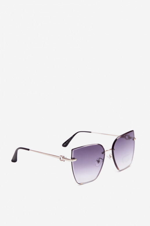 Randlose Cat-Eye-Sonnenbrille mit UV 400 Filter dunkelblau