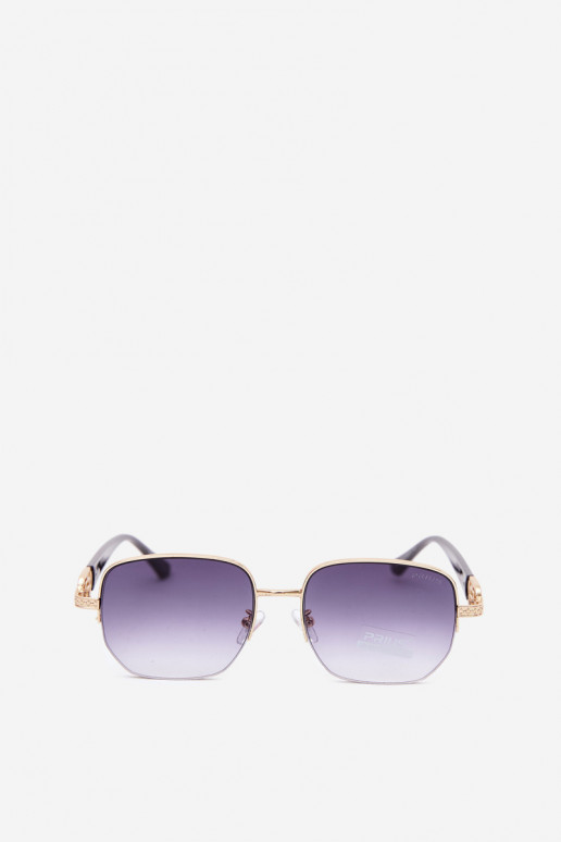 Sonnenbrille mit dünnen Rahmen und UV-Filter, gold-schwarz