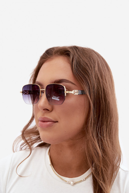 Sonnenbrille mit dünnen Rahmen und UV-Filter, gold-schwarz