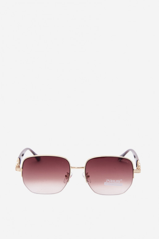 Sonnenbrille mit dünnen Rahmen und UV-Filter, braun