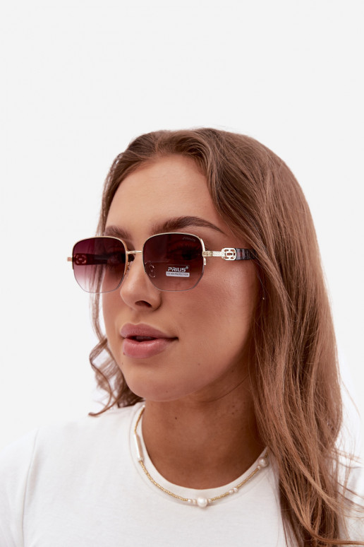 Sonnenbrille mit dünnen Rahmen und UV-Filter, braun