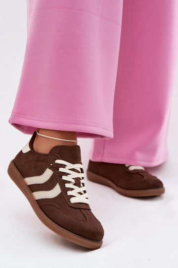 Schokoladen Damen-Sneaker aus Kunstveloursleder Jesavella 2