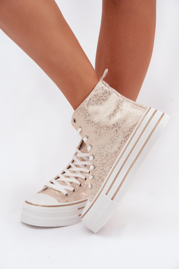 Goldene Damen Freizeistiefel auf Plattform INildrose