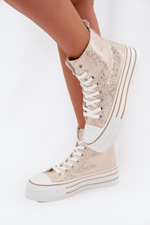 Goldene Damen Freizeistiefel auf Plattform INildrose