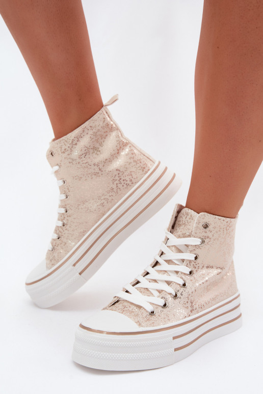 Goldene Damen Freizeistiefel auf Plattform INildrose