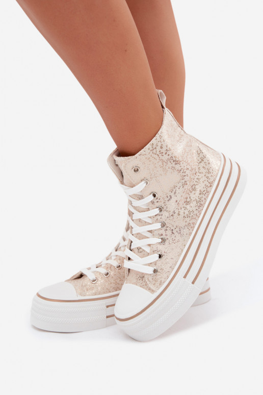 Goldene Damen Freizeistiefel auf Plattform INildrose