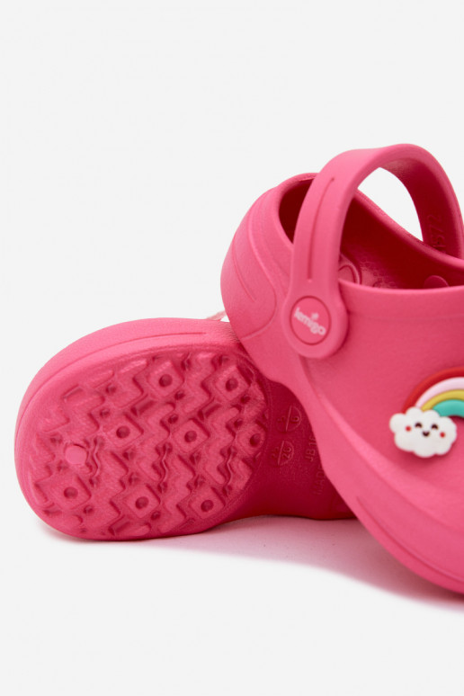 Rosa Kinder leichte Clogs mit Schnallen LEMIGO LUPO