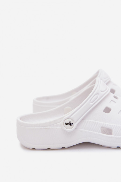 Weiße Damen leichte Clogs LEMIGO 806