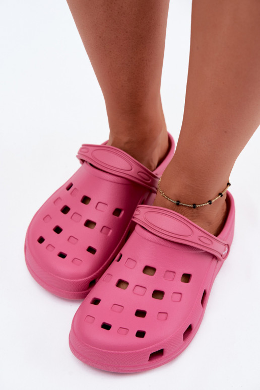 Dunkelrosa Damen leichte Clogs LEMIGO 806