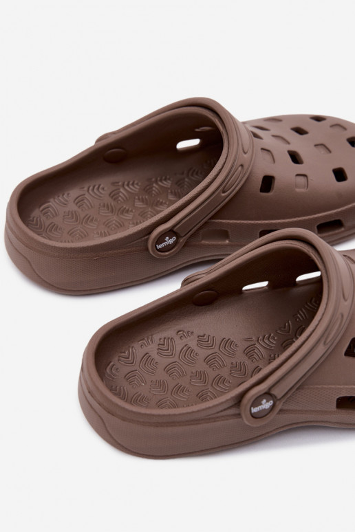 Braune Damen leichte Clogs LEMIGO 806