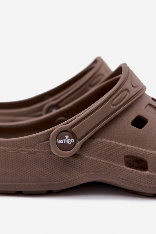 Braune Damen leichte Clogs LEMIGO 806
