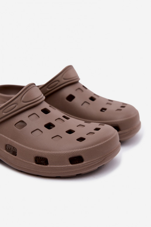 Braune Damen leichte Clogs LEMIGO 806