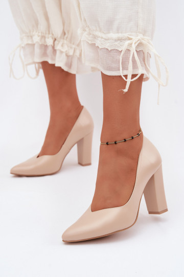 Sandfarbene Sandalen mit spitzem Zehenbereich Zazoo 853 2