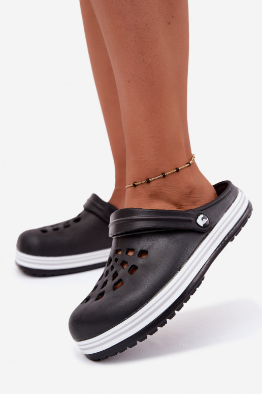 Damen leichte schwarze Slipper Ashby
