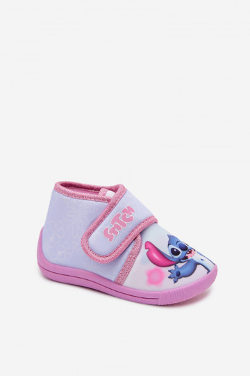 Kinder Hausschuhe mit Klettverschluss STITCH rosa