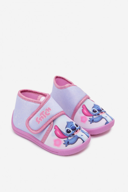Kinder Hausschuhe mit Klettverschluss STITCH rosa