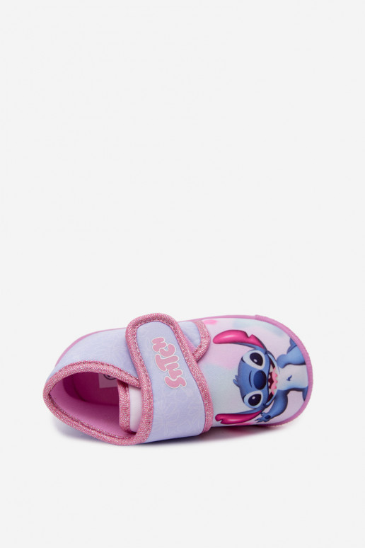 Kinder Hausschuhe mit Klettverschluss STITCH rosa