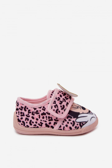 Kinder Hausschuhe mit Klettverschluss MINNIE MOUSE rosa 2