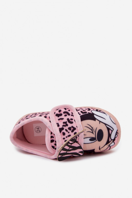 Kinder Hausschuhe mit Klettverschluss MINNIE MOUSE rosa