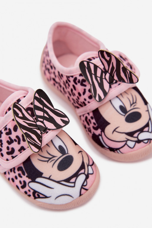 Kinder Hausschuhe mit Klettverschluss MINNIE MOUSE rosa