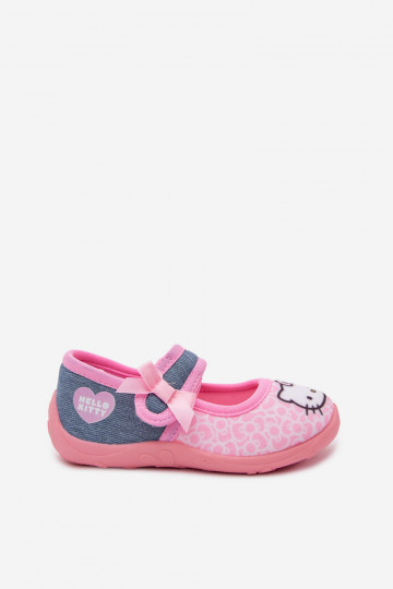 Kinder Hausschuhe mit Klettverschluss HELLO KITTY rosa 2