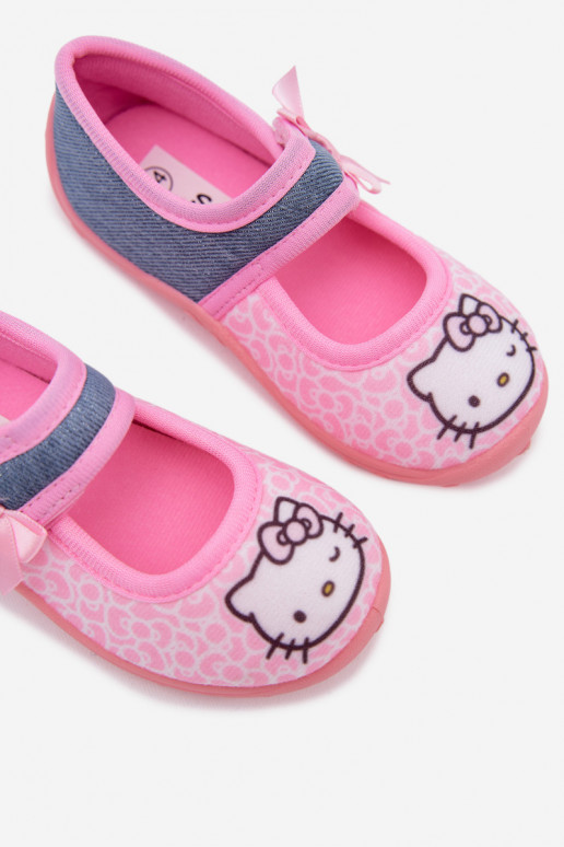 Kinder Hausschuhe mit Klettverschluss HELLO KITTY rosa
