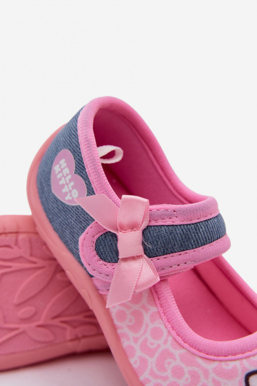 Kinder Hausschuhe mit Klettverschluss HELLO KITTY rosa