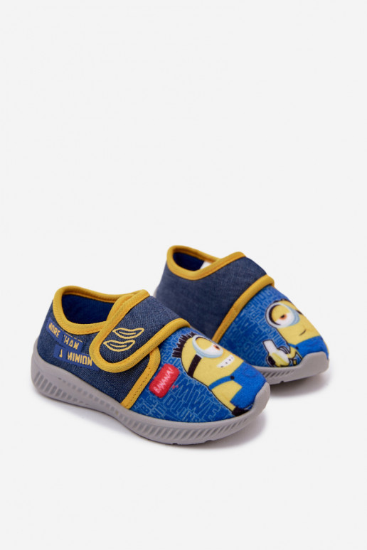 Kinder Hausschuhe Minions blau-gelb