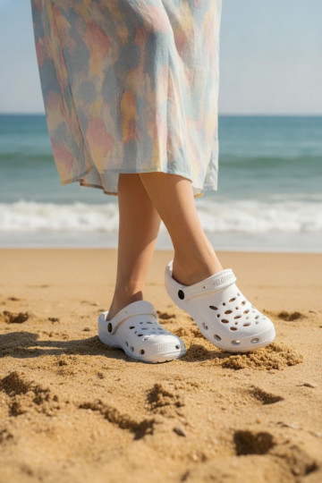 Leichte weiße Clogs für Damen Parker