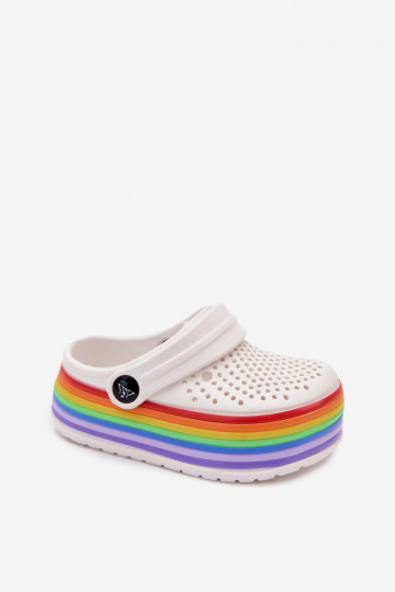Leichte weiße Kinderclogs mit Riemen Tansy