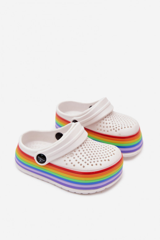Leichte weiße Kinderclogs mit Riemen Tansy