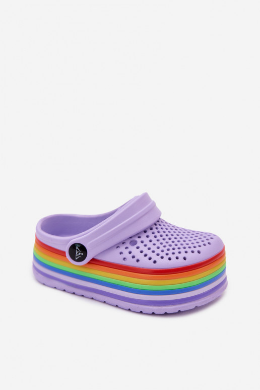 Leichte lila Kinderclogs mit Riemen Tansy