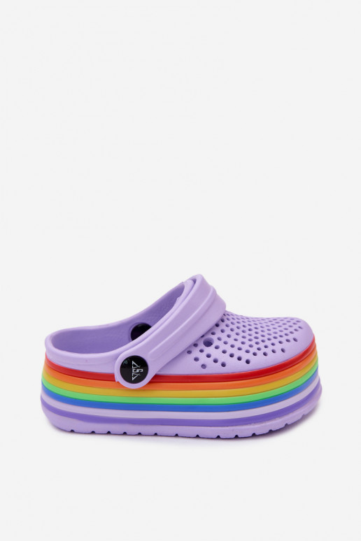 Leichte lila Kinderclogs mit Riemen Tansy