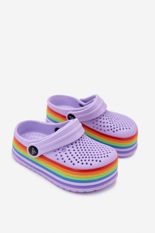Leichte lila Kinderclogs mit Riemen Tansy