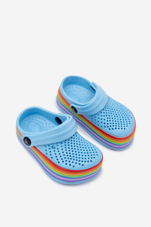 Leichte blaue Kinderclogs mit Riemen Tansy