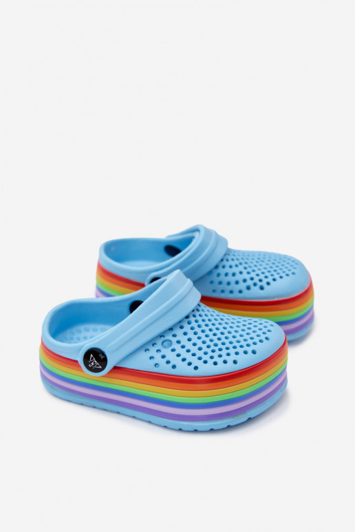Leichte blaue Kinderclogs mit Riemen Tansy