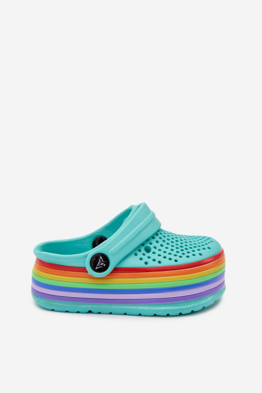 Kinderleichte türkisfarbene Slipper mit Riemen Tansy