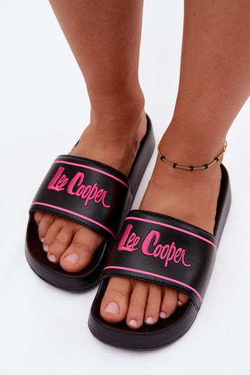 Damen schwarze Slipper mit Plattform Lee Cooper 2